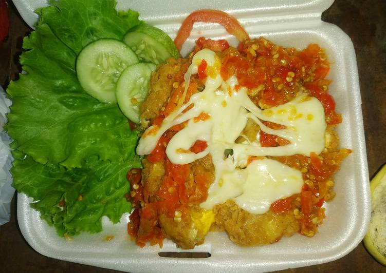 Telur Krispi Geprek Keju