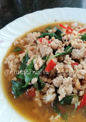 รูปของ โหระพาผัดหมูสับ