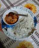 Chicken tikka masala with jeera rice