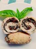 Steamed Chicken Rolls with Mushroom Pesto and Robiola Cheese