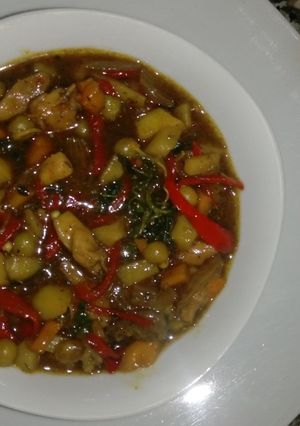 A picture of Stir fry Potato soup.