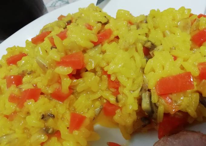 Arroz con champiñones y zanahoria Receta de Ángela del Cerro - Cookpad