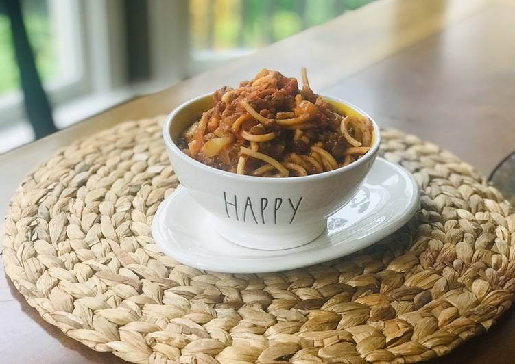 Recipe of Favorite Vegan hearty Italian spaghetti