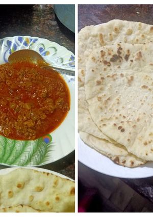A picture of Lunch Box recipe - NAAN WITH KHEEMA.
