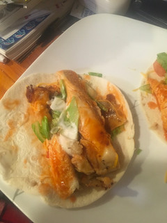 A picture of Buffalo chicken wraps.
