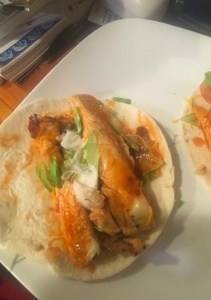 A picture of Buffalo chicken wraps.