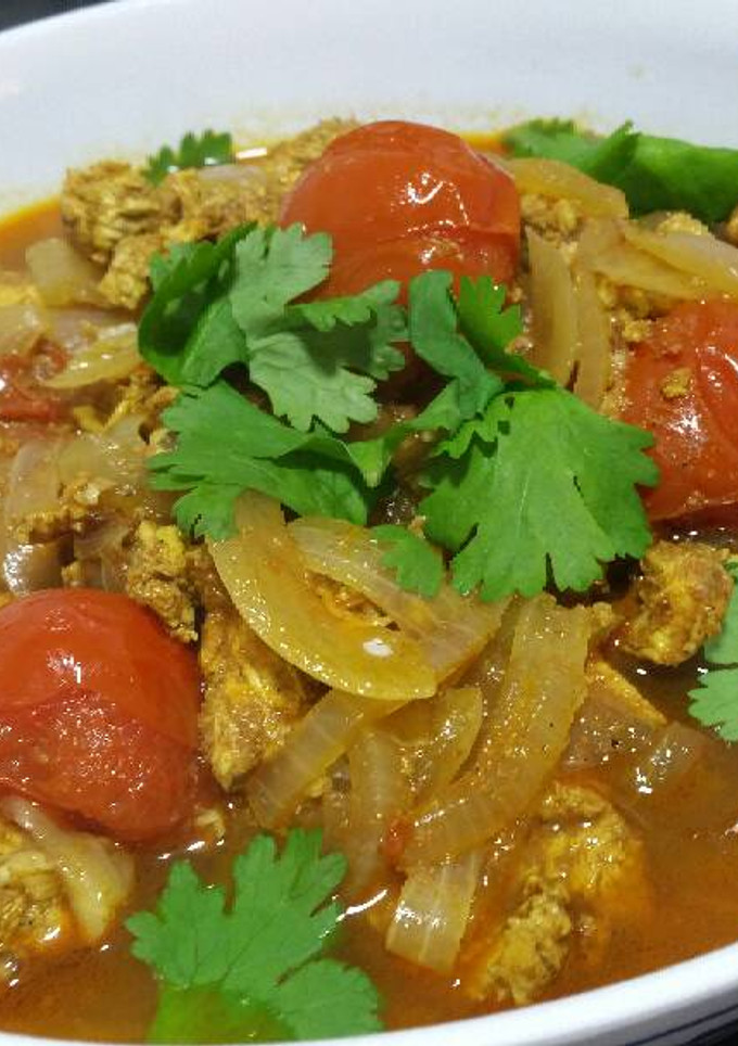 Una foto de Pollo al curry picantito