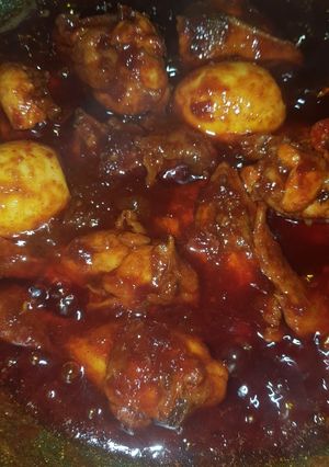 Foto resep Ayam & telor itik bumbu habang khas banjar