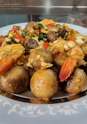 金沙洋菇蝦仁 的食譜成品照片