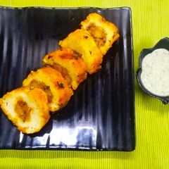 Rawa Dhokla Roll A picture of Rawa Dhokla Roll.