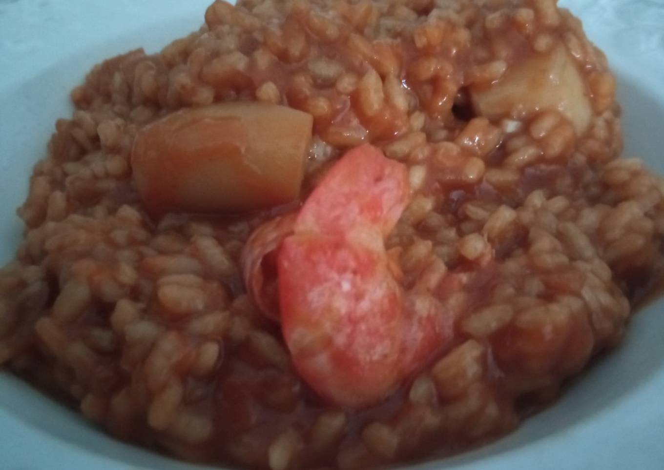 Arroz meloso de sèpia y gambones