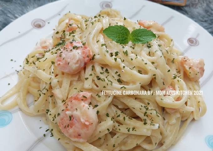 Fettucine Carbonara Gapake Ribet dan Tanpa Cream