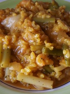 Una foto de Arroz con ajetes