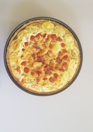 Une photo de #Tarte chèvre tomate