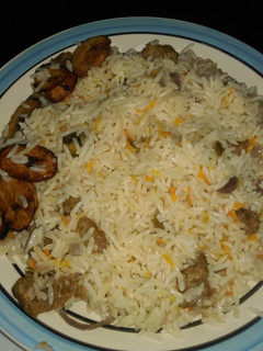 A picture of White Jollof rice.