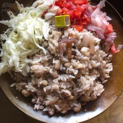 A picture of Rice and beans.