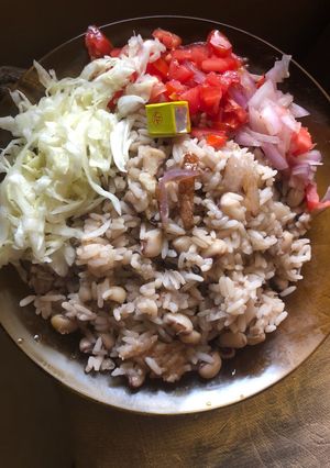 A picture of Rice and beans.
