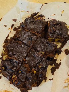 A picture of Dark chocolate mirin brownies (flourless, dairy and oil free).