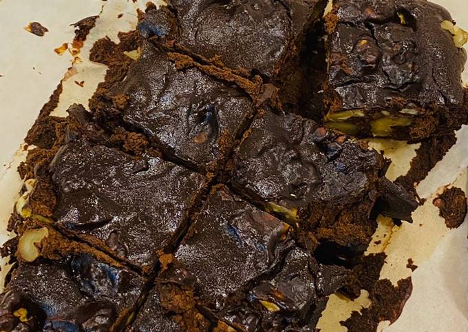 Recipe of Homemade Dark chocolate mirin brownies (flourless, dairy and oil free)