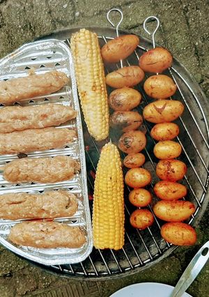 A picture of BBQ Lemon Chicken and rosemary potatoes.