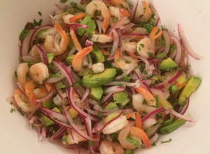 Una foto de Ceviche de camarones