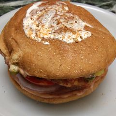 A picture of Aloo tikki burger.