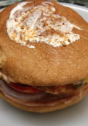 A picture of Aloo tikki burger.