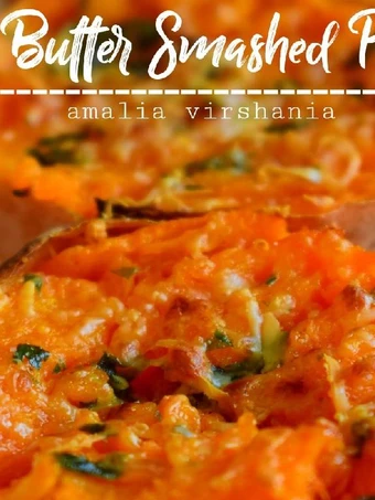 Easy Steps to Prepare Garlic Butter Smashed Sweet Potatoes the  Makes Drooling Really delicious