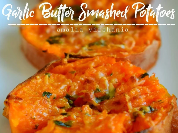 Easy Steps to Prepare Garlic Butter Smashed Sweet Potatoes the  Makes Drooling Really delicious