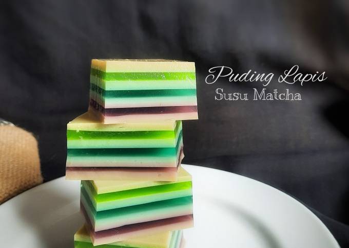 Resep Puding Lapis Susu Matcha Anti Gagal