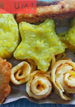 Foto resep Nasi Kuning Bento magic com (bekal sekolah)