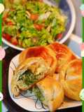 🌿 Empanadas de Acelga🌿 con ensalada de Cherry y lechuga