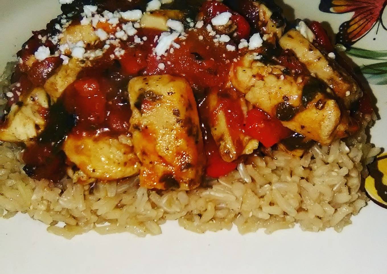 Chicken Florentine over Brown rice