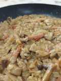 Risotto de champis y bacon