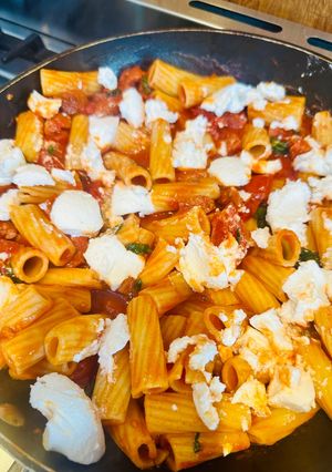A picture of Chorizo and Ricotta Rigatoni.