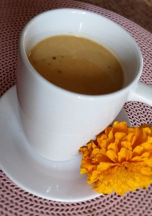 Una foto de Néctar Dorado del Mictlán. (Atole de Cempasúchil) 🏵️
