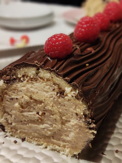 Una foto de Tronco de crema de café suave con mascarpone