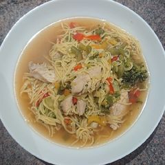 A picture of Chicken and Broccoli Noodle Steamboat.