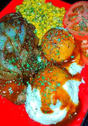 A picture of Mike's 10 Minute Smothered Pork Loin Chop Complete Meal.