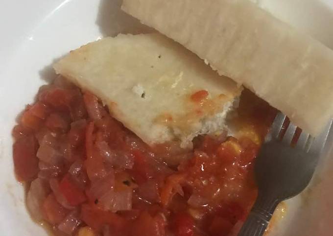 How to Prepare Ultimate Boiled Yam with Tomatoes Sauce