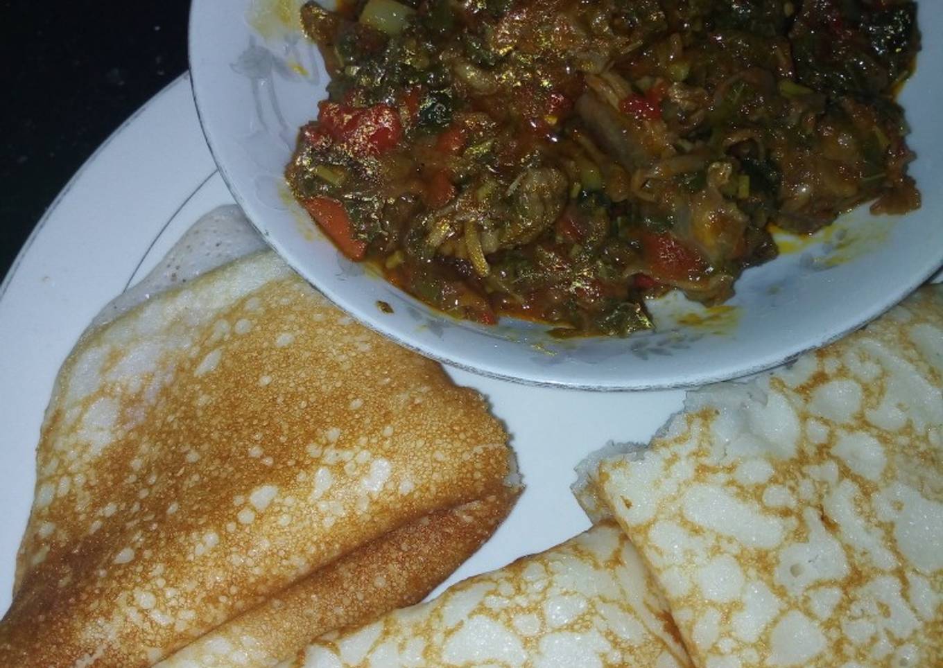 Sinasir with spinach soup