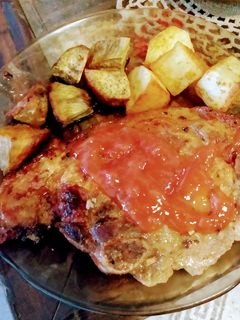 Una foto de Jamón al horno con salsa agridulce