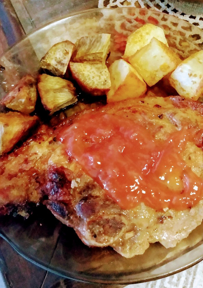Una foto de Jamón al horno con salsa agridulce