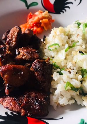 Foto resep Garlic rice dan ayam maranggi (No minyak, gula, santan dan tepung)