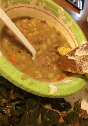 A picture of Shortcut White Beans and Ham Soup.