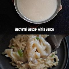 A picture of Bechamel Sauce/ white Sauce.
