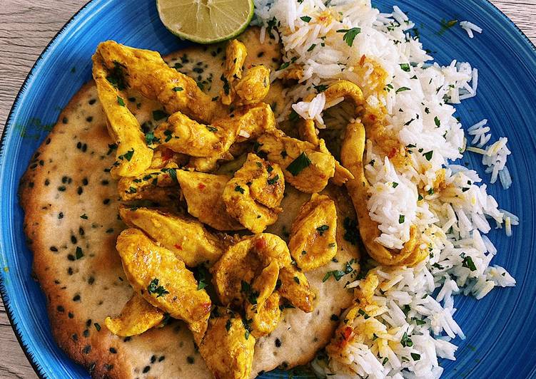 Steps to Make Any-night-of-the-week Chicken curry with Naan💛