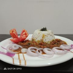 Pindi rajma and jeera rice A picture of Pindi rajma and jeera rice.