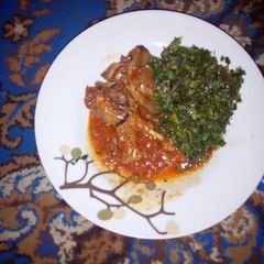 Duck stew with boiled mchicha... A picture of Duck stew with boiled mchicha....