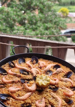 Una foto de Paella